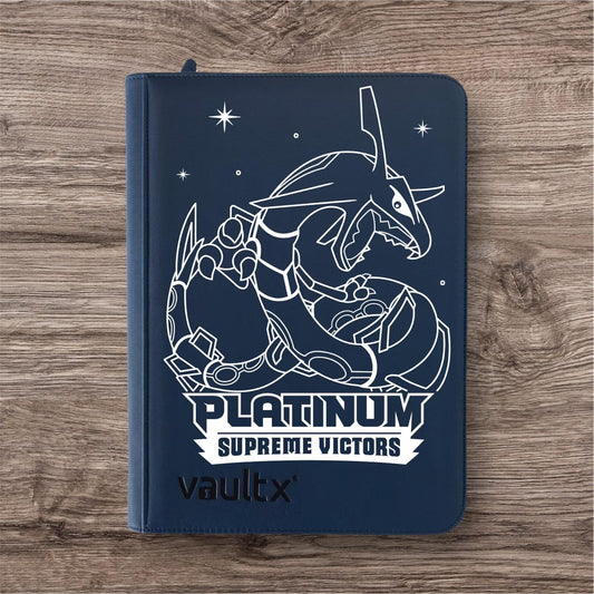 Custom Made Vault X 9 Pocket Blue Zip Binder / Folder for TCG collection – Platinum Supreme Victors