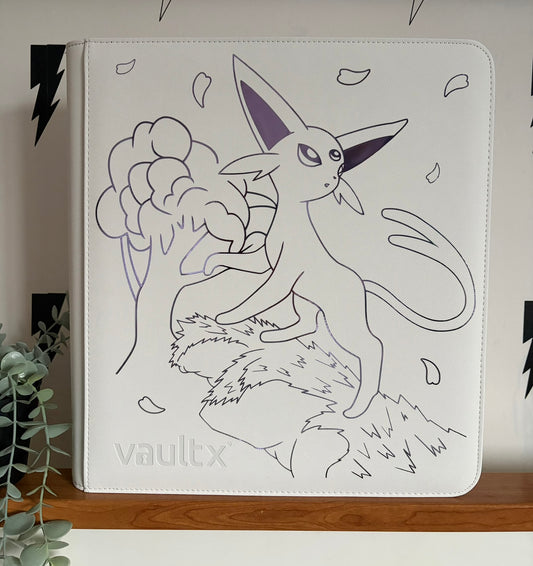 Custom Made Vault X 12 Pocket White Edition Zip Binder / Folder for TCG collection – Espeon