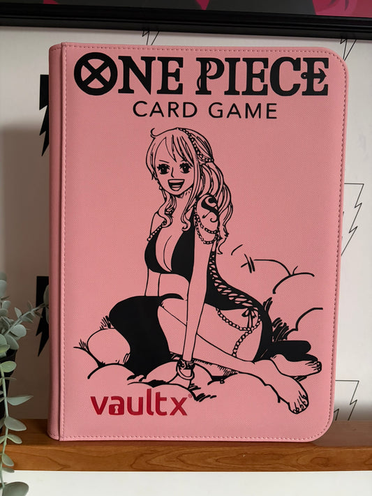 Custom Made Vault X 9 Pocket Pink Zip Binder / Folder for TCG collection – One Piece Nami