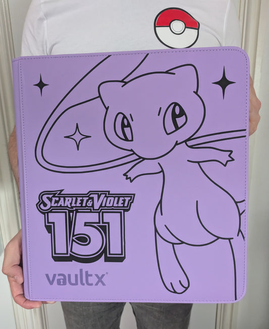 Custom Made Vault X 12 Pocket Purple Zip Binder / Folder for TCG collection – 151 Mew Edition