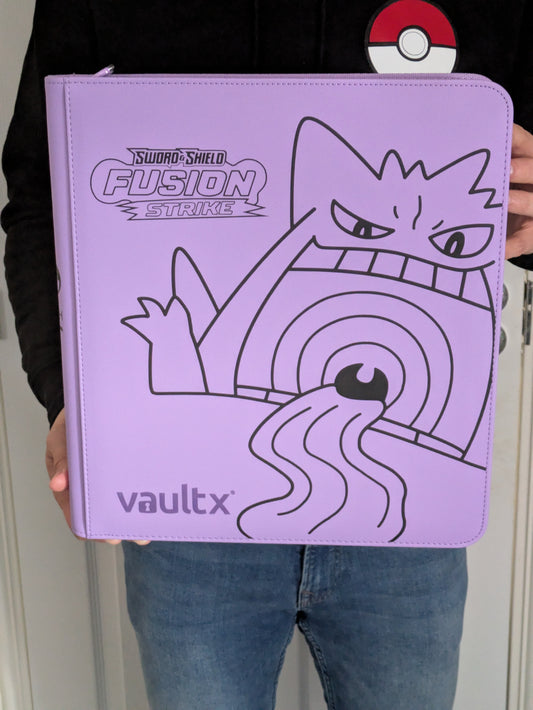 Custom Made Vault X 12 Pocket Purple Zip Binder / Folder for TCG collection– Fusion Strike Gengar Edition