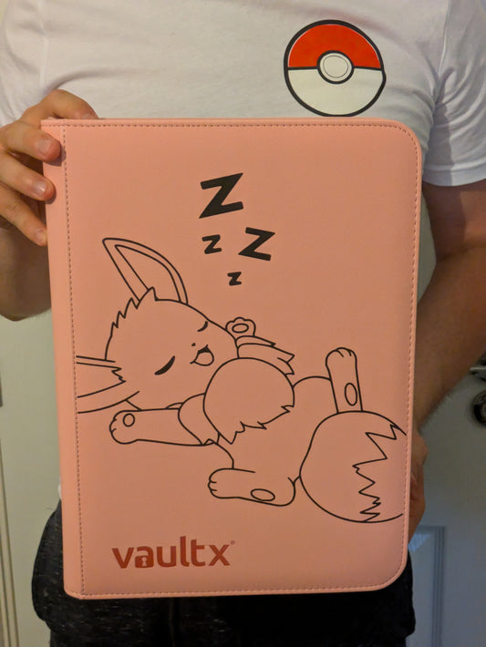 Custom Made Vault X 9 Pocket Pink Zip Binder / Folder for TCG collection – Sleeping Eevee