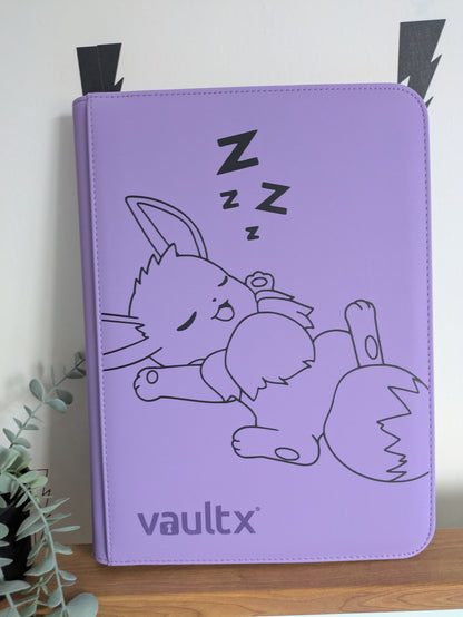 Custom Made Vault X 9 Pocket Purple Zip Binder / Folder for TCG collection – Sleeping Eevee