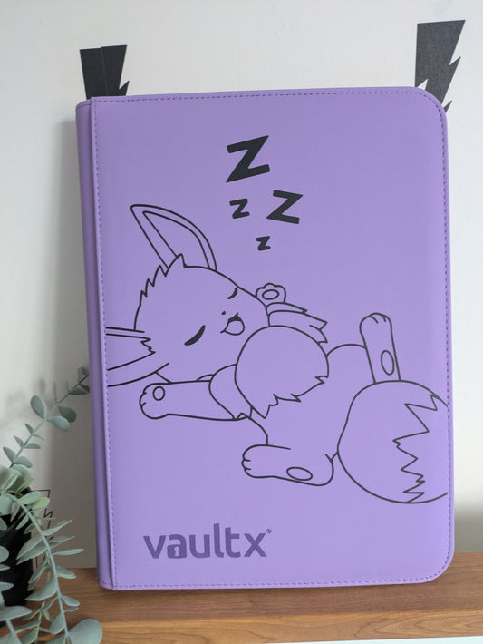 Custom Made Vault X 9 Pocket Purple Zip Binder / Folder for TCG collection – Sleeping Eevee