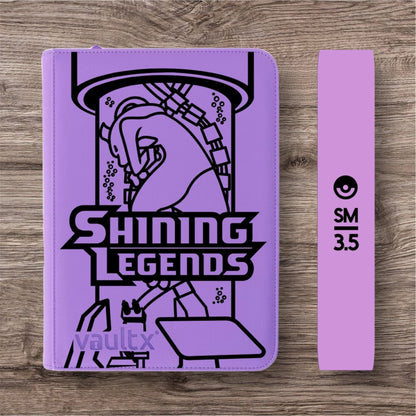 Custom Made Vault X 9 Pocket Purple Zip Binder / Folder for TCG collection – Shining Legends