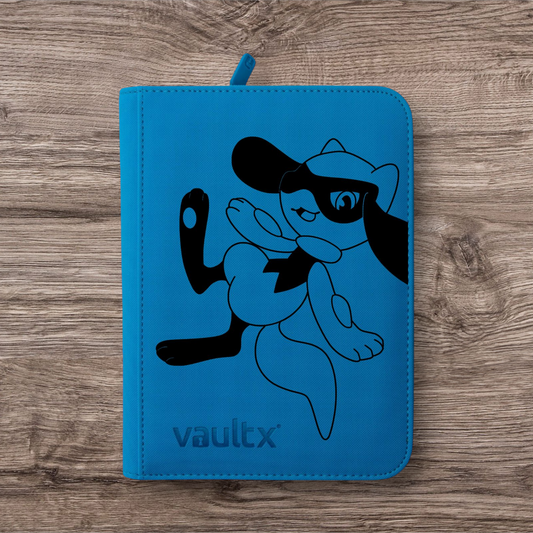 Custom Made Vault X 4 Pocket Neon Blue Zip Binder / Folder for TCG collection – Riolu