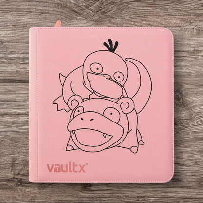 Custom Made Vault X 12 Pocket Pink Zip Binder / Folder for TCG collection – Slowpoke & Psyduck