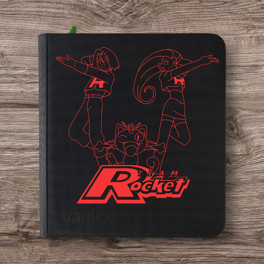Custom Made Vault X 12 Pocket Black Zip Binder / Folder for TCG collection – Team Rocket