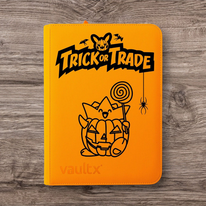 Custom Made Vault X 4 Pocket Neon Orange Zip Binder / Folder for TCG collection – Trick or Trade Halloween Togepi Edition
