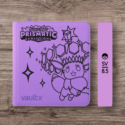 Custom Made Vault X 12 Pocket Purple Zip Binder / Folder for TCG collection – Prismatic Evolutions Eevee Edition