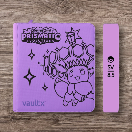 Custom Made Vault X 12 Pocket Purple Zip Binder / Folder for TCG collection – Prismatic Evolutions Eevee Edition