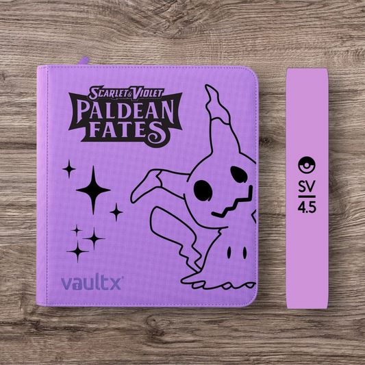 Custom Vault X 12 Pocket Purple Zip Binder / Folder for TCG collection – Paldean Fates Mimikyu Edition