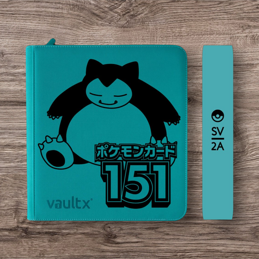 Custom Made Vault X 12 Pocket Ocean Blue Zip Binder / Folder for TCG collection – Japanese 151 Snorlax Edition