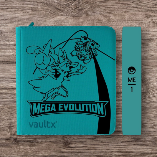 Custom Made Vault X 12 Pocket Ocean Blue Zip Binder / Folder for TCG collection – Mega Evolution Base Lucario & Venusaur Edition (Copy)