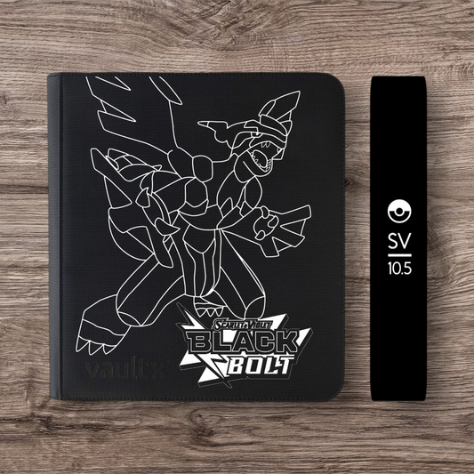Custom Made Vault X 12 Pocket Black Zip Binder / Folder for TCG collection – Black Bolt Zekrom Edition