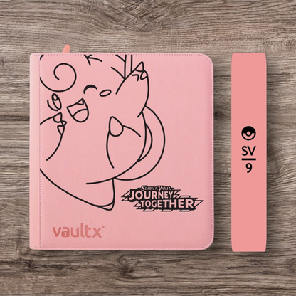 Custom Made Vault X 12 Pocket Pink Zip Binder / Folder for TCG collection – Journey Together Clefairy Edition