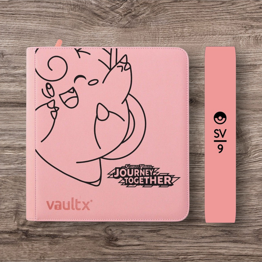 Custom Made Vault X 12 Pocket Pink Zip Binder / Folder for TCG collection – Journey Together Clefairy Edition