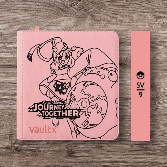 Custom Made Vault X 12 Pocket Pink Zip Binder / Folder for TCG collection – Journey Together Iono and Bellibolt Edition