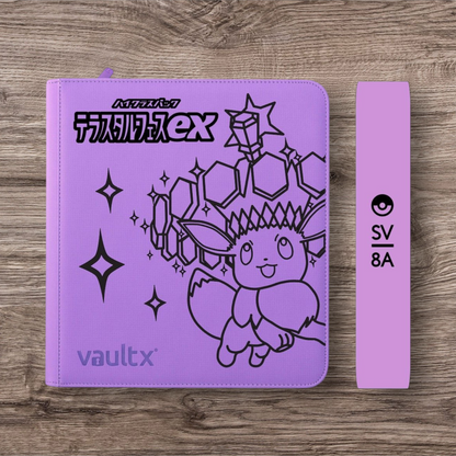 Custom Made Vault X 12 Pocket Purple Zip Binder / Folder for TCG collection – Terastal Festival Eevee Edition