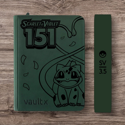 Custom Made Vault X 9 Pocket Green Zip Binder / Folder for TCG collection – 151 Bulbasaur Edition