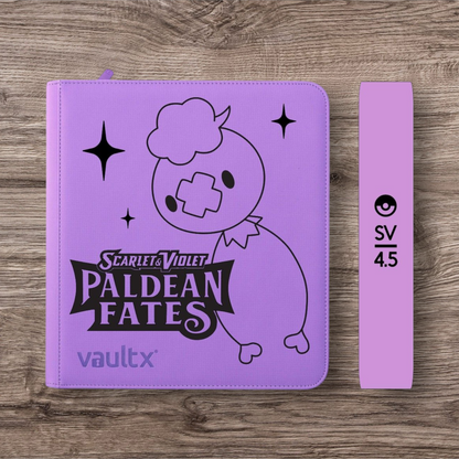 Custom Made Vault X 12 Pocket Purple Zip Binder / Folder for TCG collection – Paldean Fates Drifloon Edition