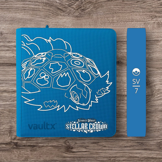 Custom Made Vault X 12 Pocket Neon Blue Zip Binder / Folder for TCG collection – Stellar Crown Terapagos Edition