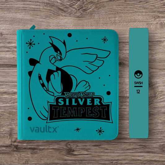 Custom Made Vault X 12 Pocket Ocean Blue Zip Binder / Folder for TCG collection – Silver Tempest Lugia Edition