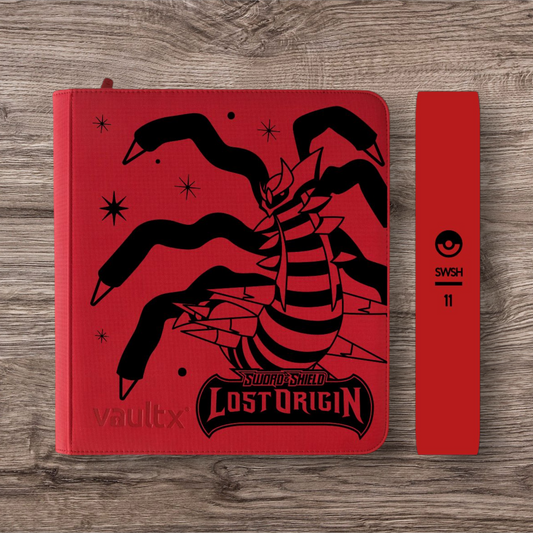 Custom Made Vault X 12 Pocket Red Zip Binder / Folder for TCG collection – Lost Origin Giratina Edition