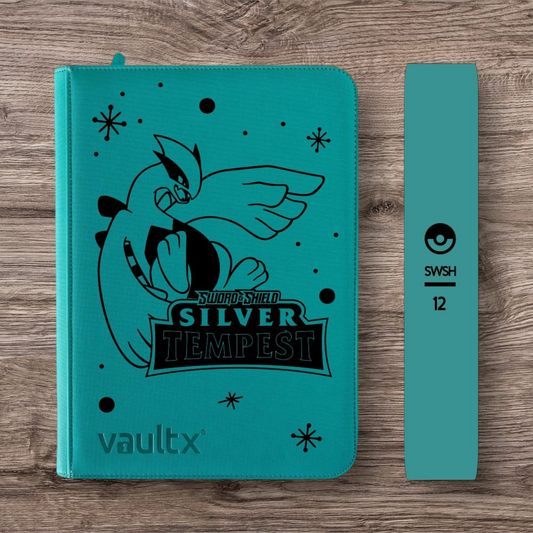 Custom Made Vault X 9 Pocket Ocean Blue Zip Binder / Folder for TCG collection – Silver Tempest Lugia Edition