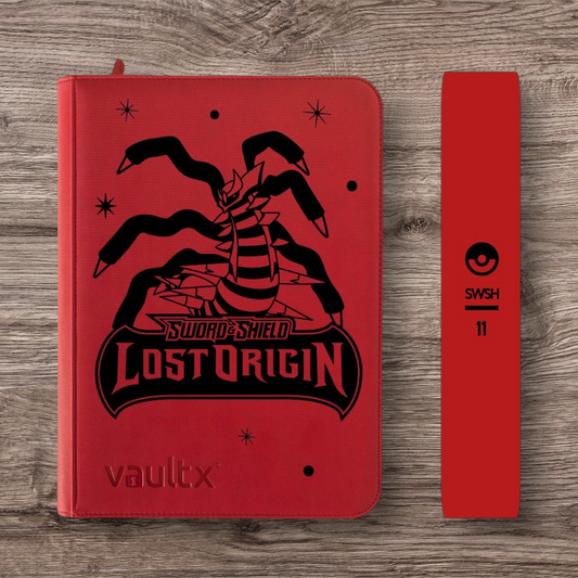 Custom Made Vault X 9 Pocket Red Zip Binder / Folder for TCG collection – Lost Origin Giratina Edition