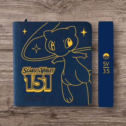Custom Made Vault X 12 Pocket Blue Zip Binder / Folder for TCG collection – 151 Gold Edition