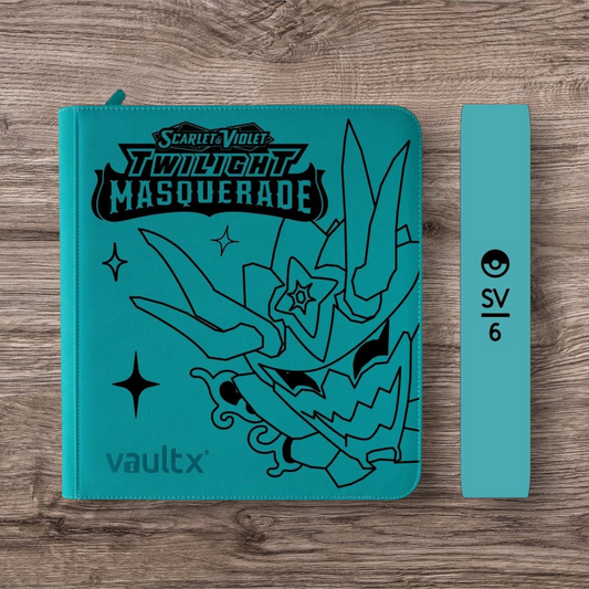 Custom Made Vault X 12 Pocket Oceon Blue Zip Binder / Folder for TCG collection – Twilight Masqurade Ogerpon Edition