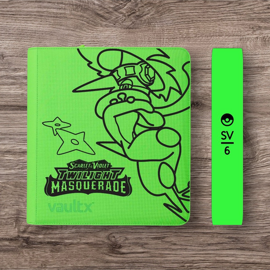 Custom Made Vault X 12 Pocket Neon Green Zip Binder / Folder for TCG collection – Twilight Masqurade Greninja Edition