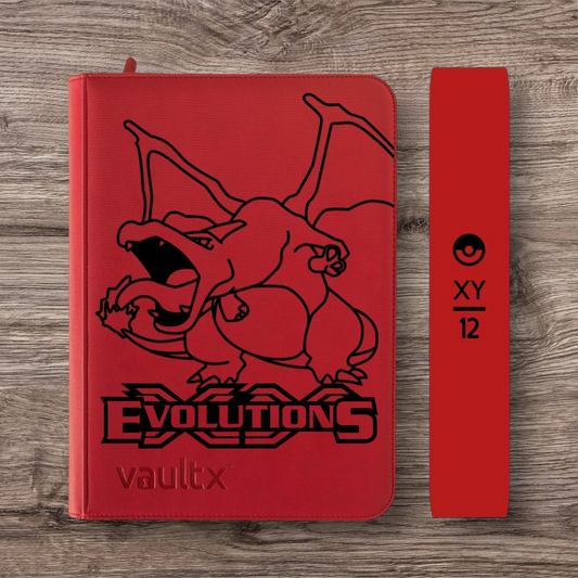 Custom Made Vault X 9 Pocket Red Zip Binder / Folder for TCG collection – Evolutions Charizard Edition