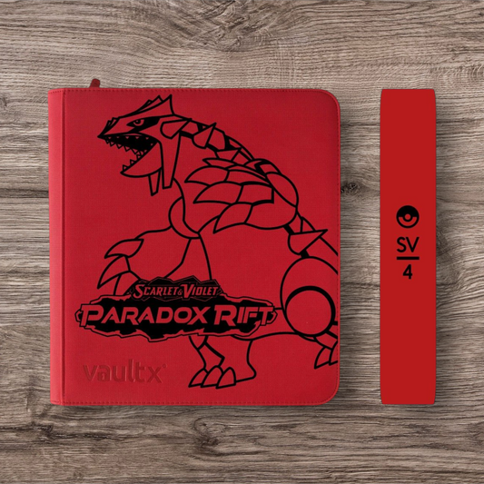 Custom Made Vault X 12 Pocket Red Zip Binder / Folder for TCG collection – Paradox Rift Groudon Standard Edition
