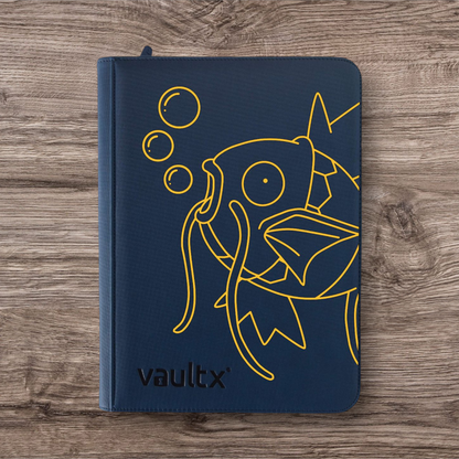 Custom Made Vault X 9 Pocket Blue Zip Binder / Folder for TCG collection – Metalic Gold Magikarp