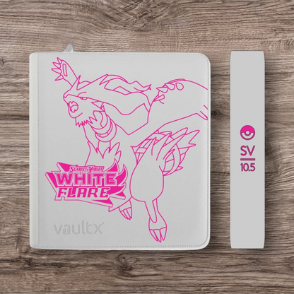 Custom Made Vault X 12 Pocket White Zip Binder / Folder for TCG collection – White Flare Reshiram Limited Edition