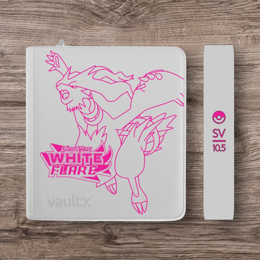 Custom Made Vault X 12 Pocket White Zip Binder / Folder for TCG collection – White Flare Reshiram Limited Edition