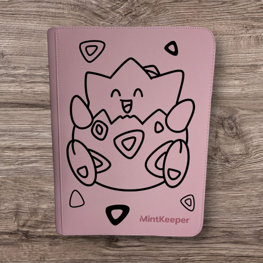 Custom Made Mint Keeper 9 Pocket Pink Zip Binder / Folder for TCG collection – Togepi