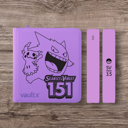 Custom Made Vault X 12 Pocket Purple Zip Binder / Folder for TCG collection – 151 Gengar