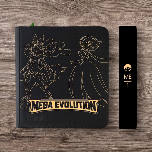 Custom Made Vault X 12 Pocket Black Zip Binder / Folder for TCG collection – Mega Evolution Base Lucario & Gardevoir Edition
