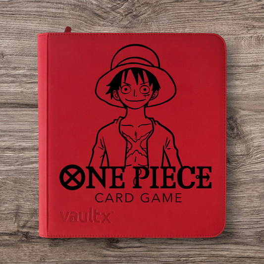 Custom Made Vault X 12 Pocket Red Zip Binder / Folder for TCG collection – One Piece Monkey D. Luffy