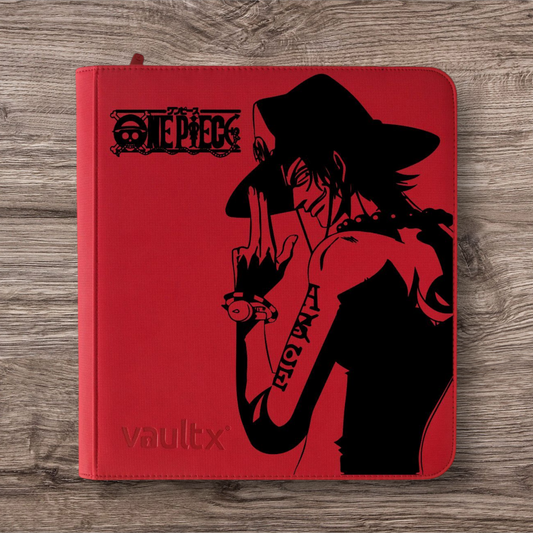 Custom Made Vault X 12 Pocket Red Zip Binder / Folder for TCG collection – One Piece Portgas D. Ace