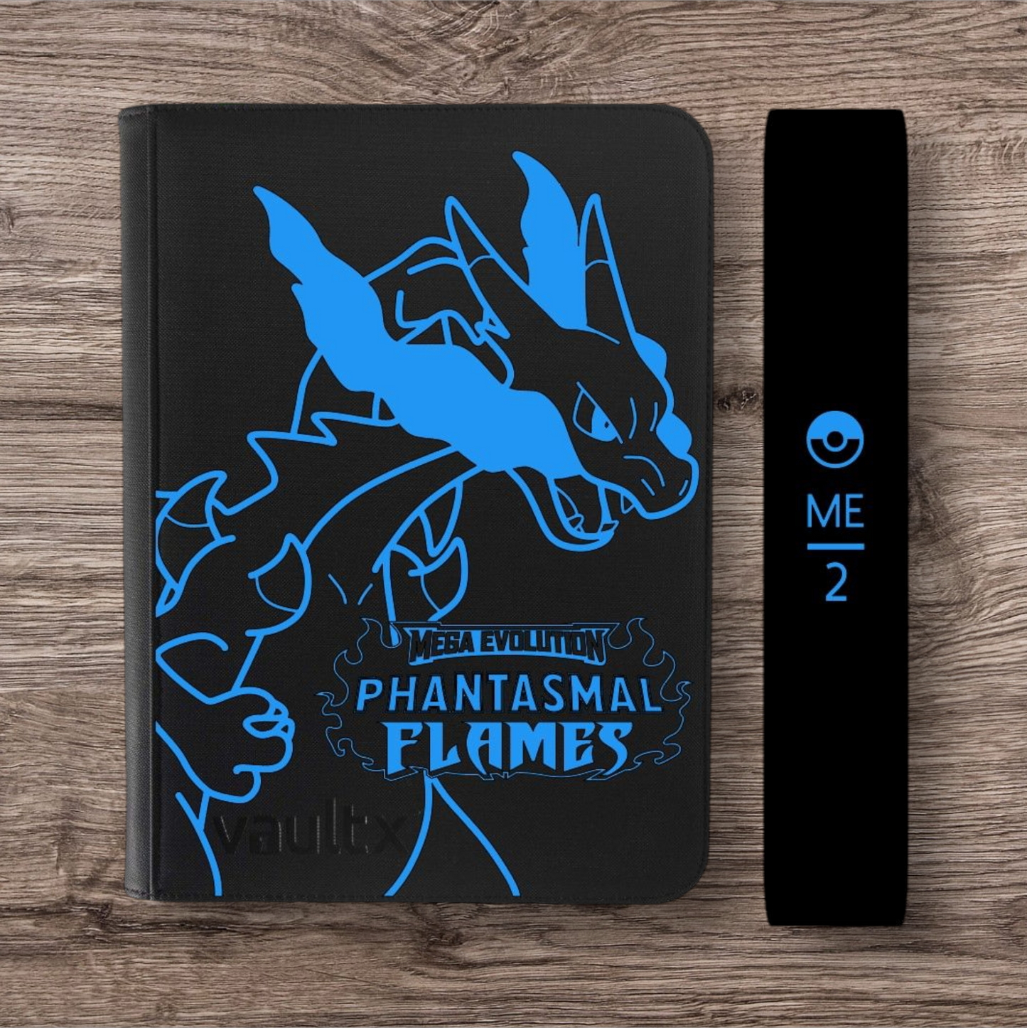 Custom Made Vault X 9 Pocket Black Zip Binder / Folder for TCG collection – Phantasmal Flames Charizard Edition