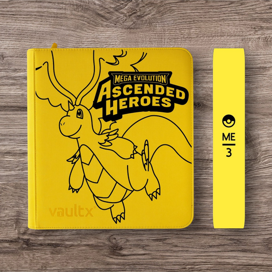 Custom Made Vault X 12 Pocket Yellow Zip Binder / Folder for TCG collection – Ascended Heroes Mega Dragonite Edition