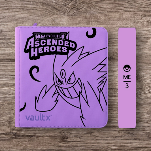 Custom Made Vault X 12 Pocket Purple Zip Binder / Folder for TCG collection – Ascended Heroes Mega Gengar