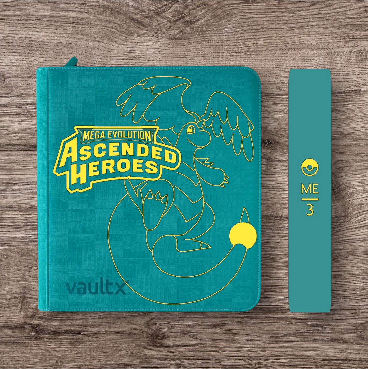 Custom Made Vault X 12 Pocket Oceon Blue Zip Binder / Folder for TCG collection – Ascended Heroes Mega Dragonite