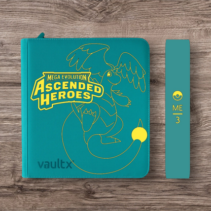 Custom Made Vault X 12 Pocket Oceon Blue Zip Binder / Folder for TCG collection – Ascended Heroes Mega Dragonite