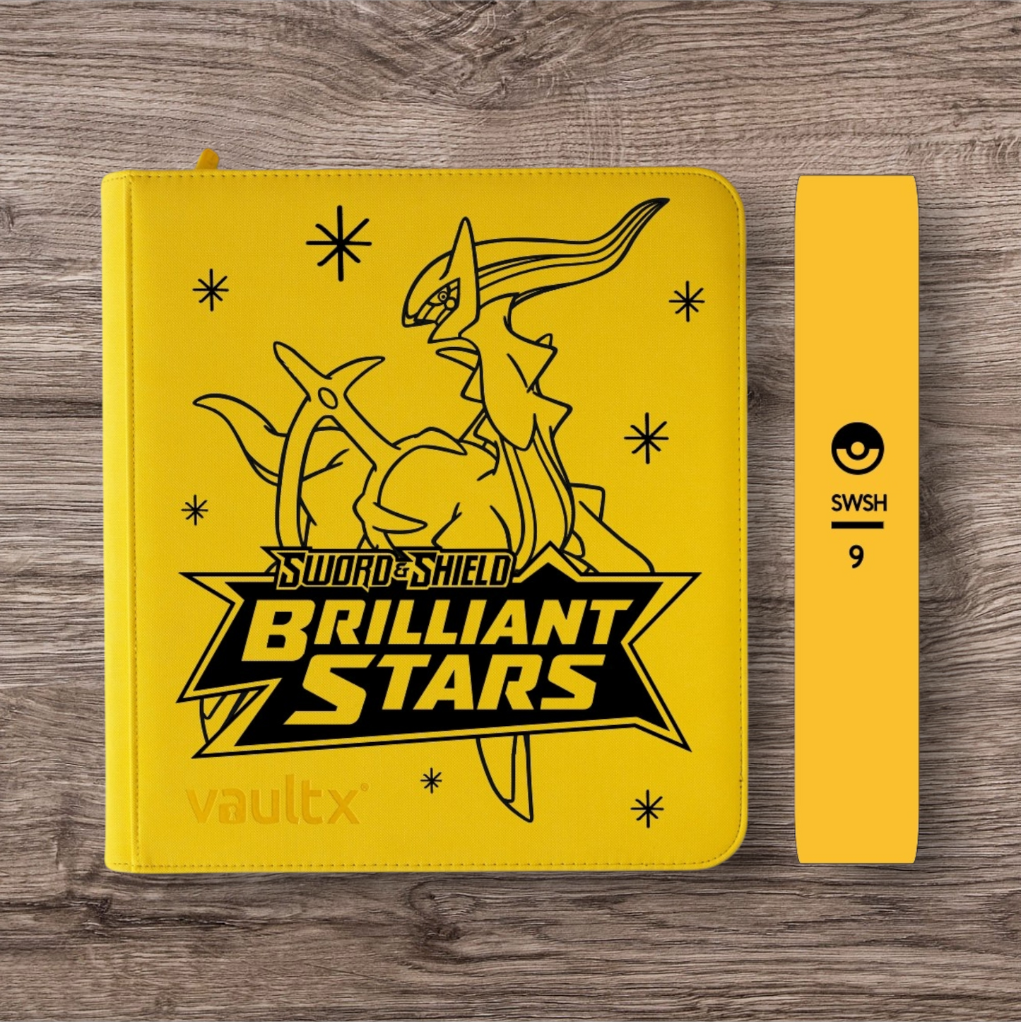 Custom Made Vault X 12 Pocket Yellow Zip Binder / Folder for TCG collection – Brilliant Stars