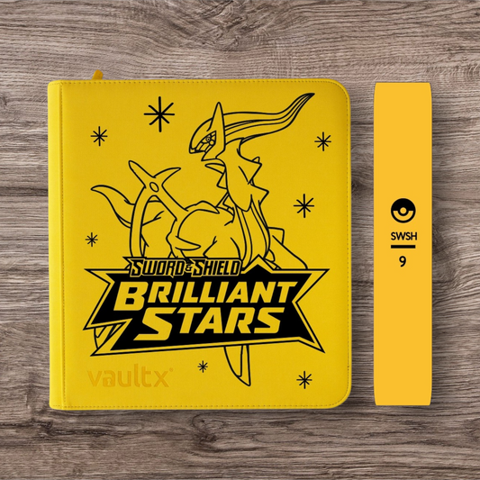 Custom Made Vault X 12 Pocket Yellow Zip Binder / Folder for TCG collection – Brilliant Stars